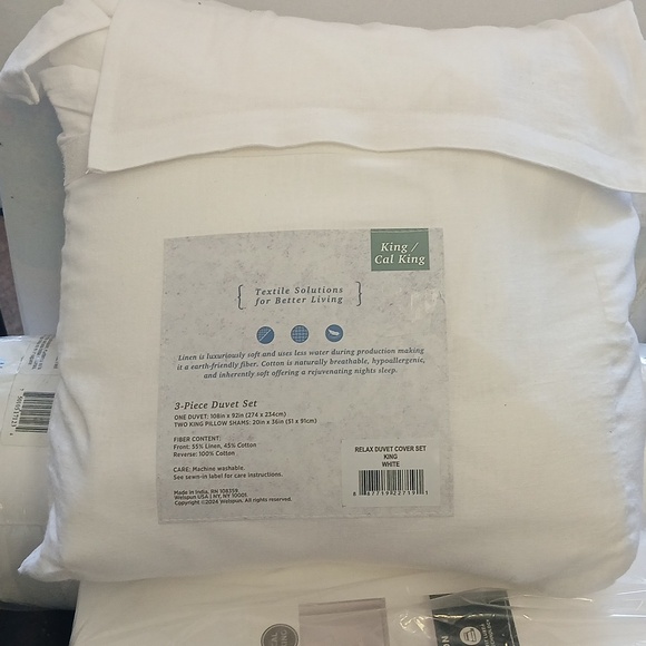 Relax DUVET cover set King size white - Picture 1 of 2
